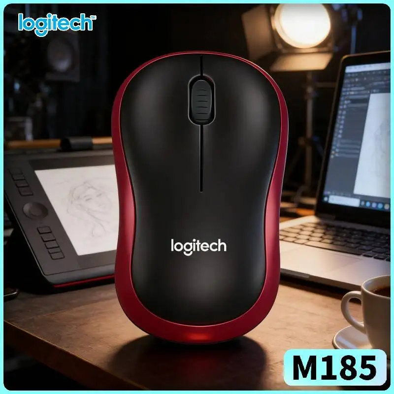 Logitech M185 Setup-Hybrid Mouse 1000 DPI Optical Tracking Auto-Sleep 1 AA Battery 12-Month Life Laptop Desktop Tool