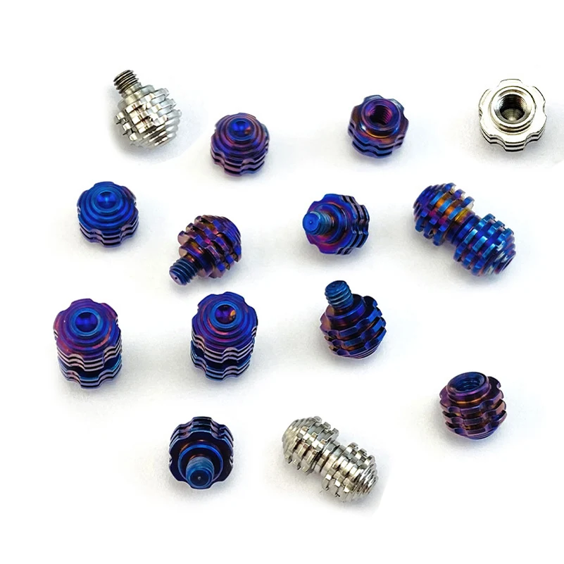 CNC 2 Colors Titanium Alloy Material Folding Knife Thumb Pushed Screw Button Rivet Nail Stud DIY Making Parts Accessories