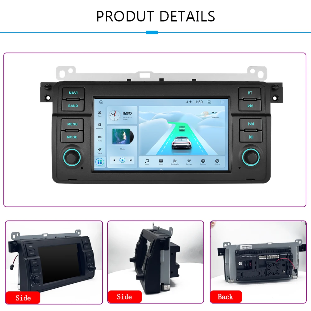 Car Radio For BMW E46 M3 318/320/325/330/335 Wireless CarPlay Android 16 Auto Multimedia GPS Autoradio 4G Bluetooth Speaker DSP