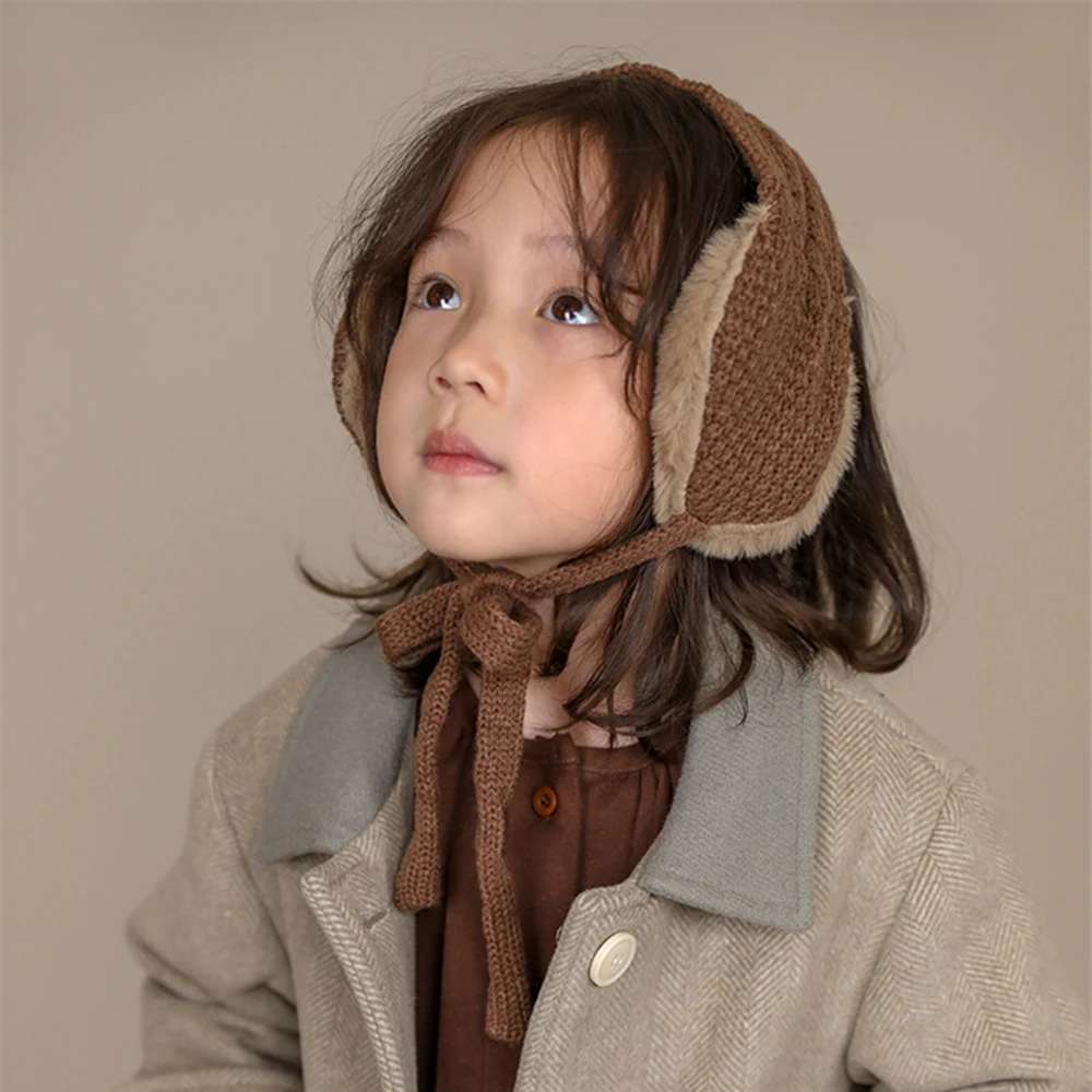 

Portable Cold Protection Boys Girls Outdoor Winter Warm Children Earflaps Thicken Knitted Earmuffs Strappy Ear-Muffs