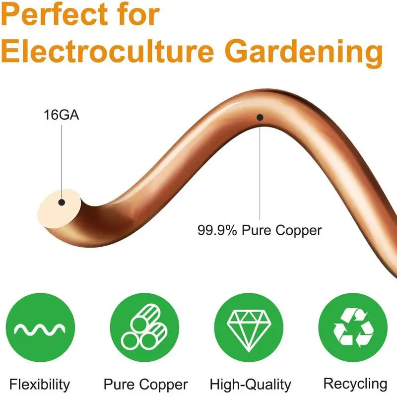 Copper Stakes for Gardening Electro Culture Antenna Electroculture Plant Stakes Gardening Copper Coil electroculture plant stake