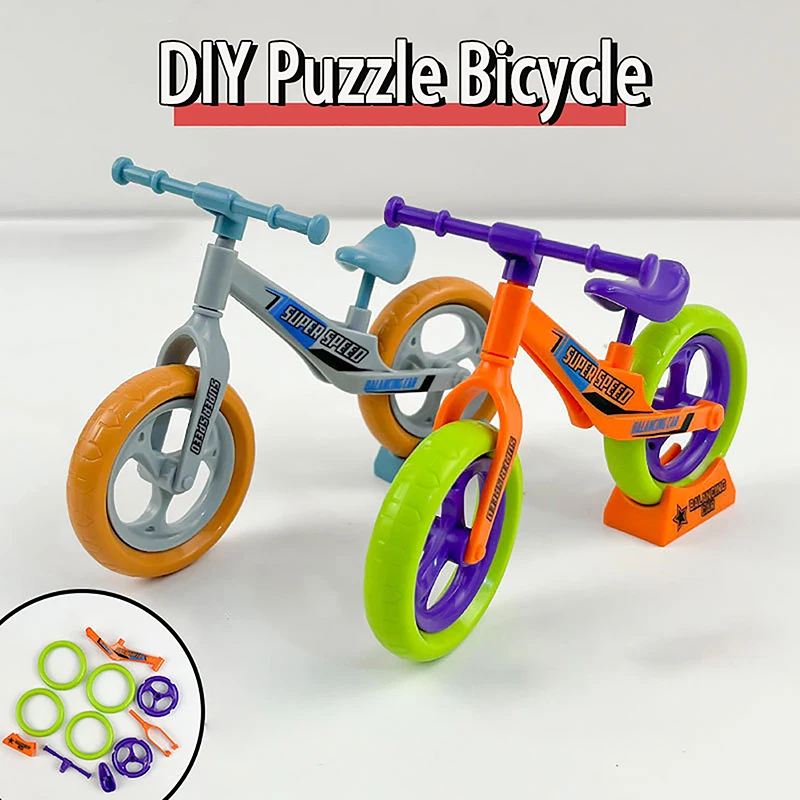 Cartoon Creative Carrot Bike DIY Assembled Building Block Bicycle Static Model Decompression Toy Small Gifts