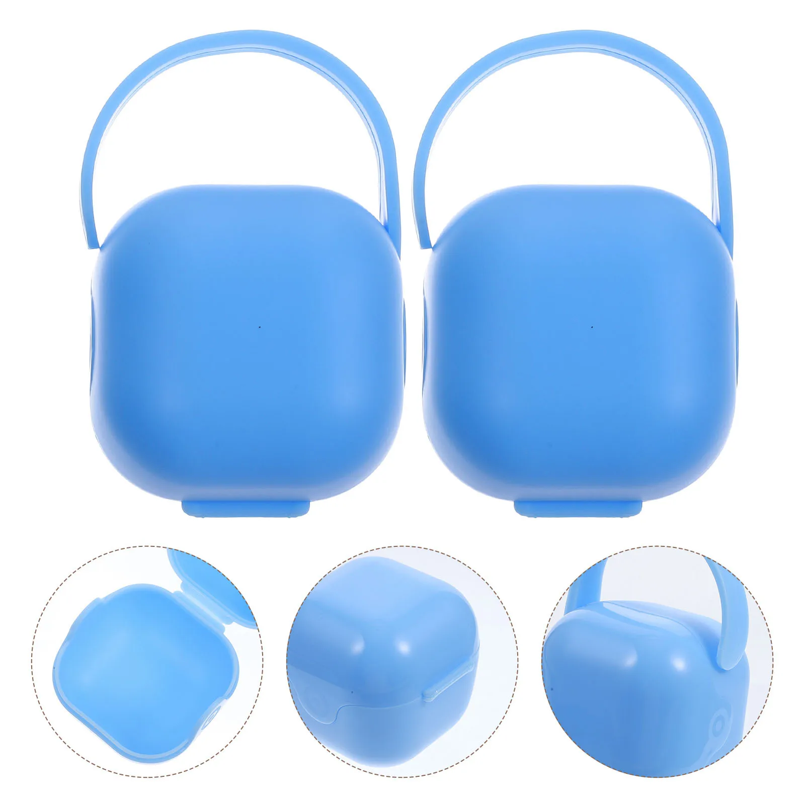 

2 шт., портативный чехол для хранения детской соски, коробка-держатель для путешествий, на открытом воздухе, синий полипропиленовый материал, прочный, безопасный, легко чистится