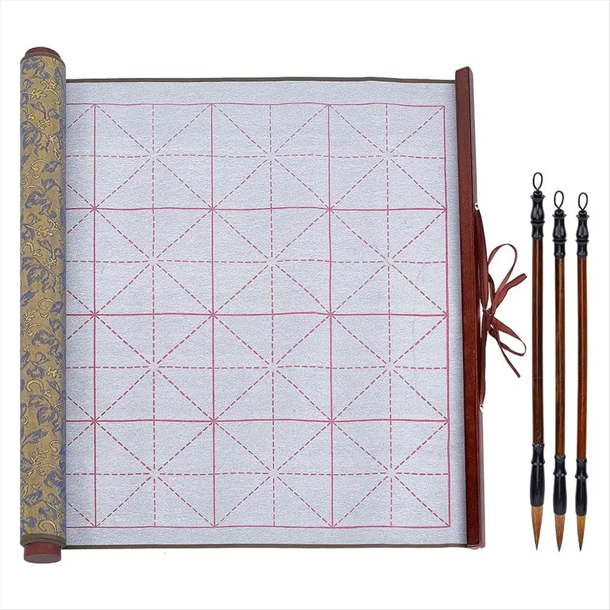 A56K Reusable Water Writing Magic Cloth Inkless Chinese Calligraphy Set of 3 Traditional Calligraphy Writing Brush Pens Set 2