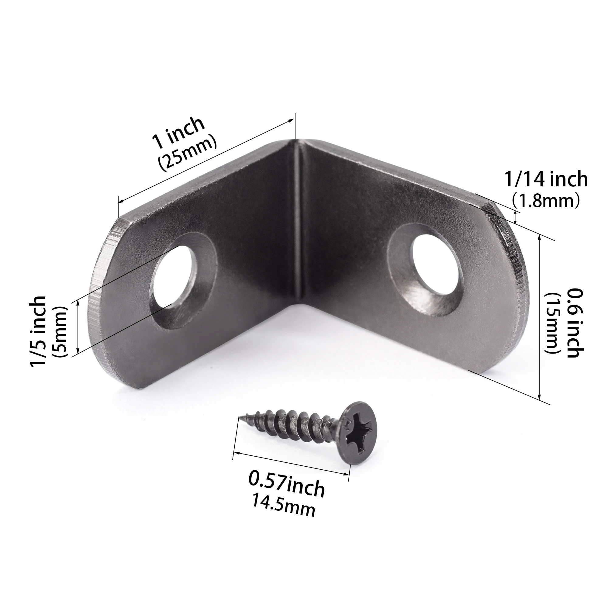 20pcs L Brackets Small Right Angle Corner Brace for Shelves Wood Furniture Chair Drawer with 40pcs Screws