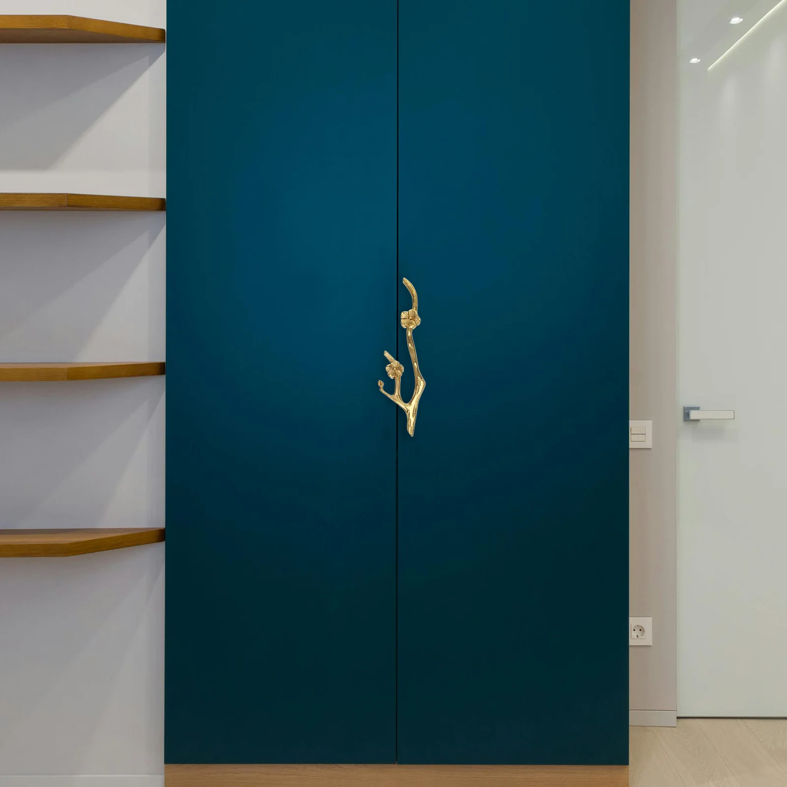 

Flower Branch Design Brass Cabinet Handle Drawer Door Knob Pull For Cupboard Wardrobe Furniture Decorative Home Kitchen