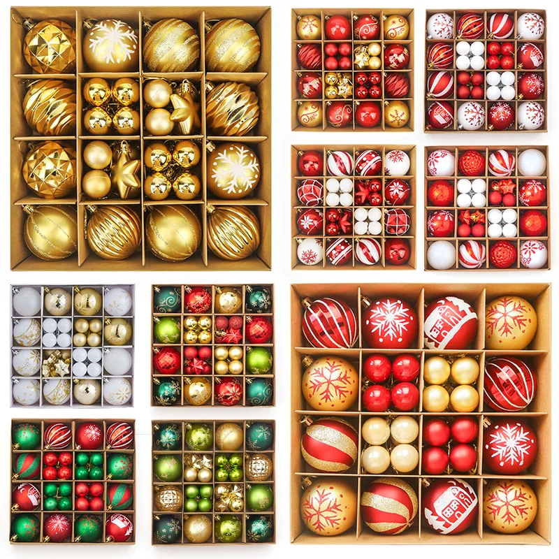 44pcs Colorful Christmas Balls, Creative Xmas Tree Ornaments, Ideal For Indoor & New Year Home Decorations