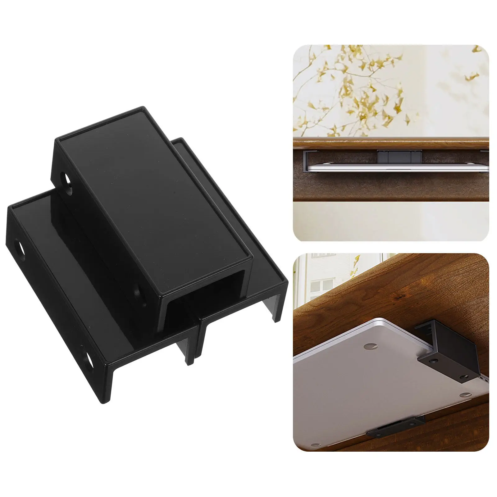 1Set Laptop Under Desk Holder Plastic Mount Storage Bracket Keyboard Rack Laptop Support Office Accessories Desk Accessories