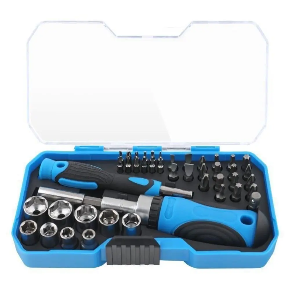 Universal Ratchet Screwdriver Tool Set Chrome Vanadium Bits Household Furniture Assembly Device Maintenance Manual Repair Kit