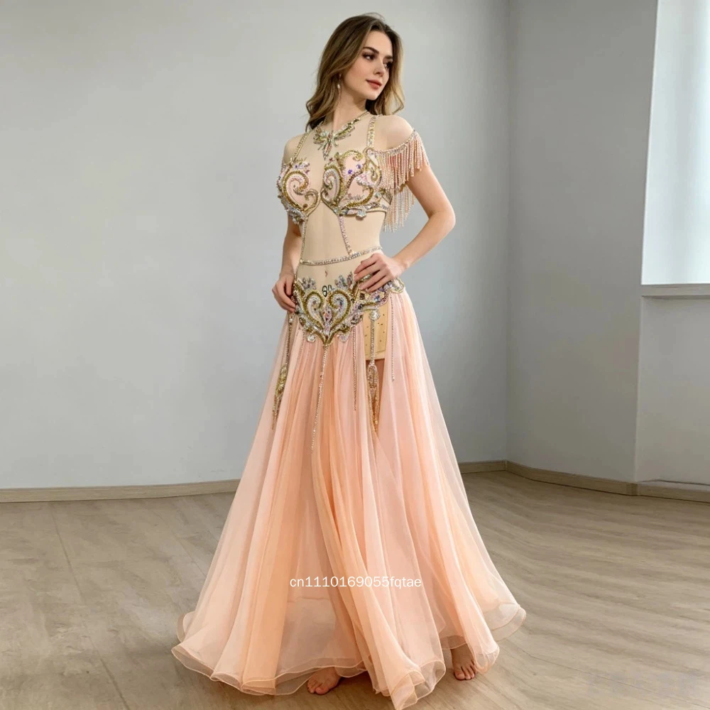 Women Belly Dance Costume Leopard Print Original Design Sexy Dance Outfit For Practice Group Team Wear Oriental Dance Stage Wear