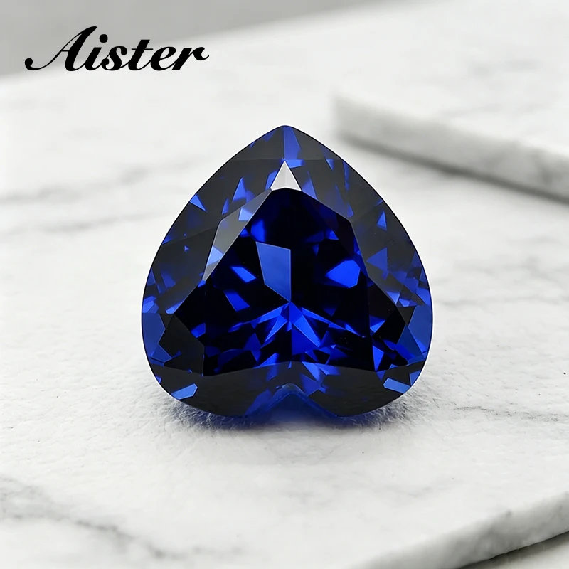 

Top Heart Cut Lab Grown Sapphire Gemstone Royal Blue Synthetic Spphire Loose Gems Stone With AGL Certificate for Jewelry Making
