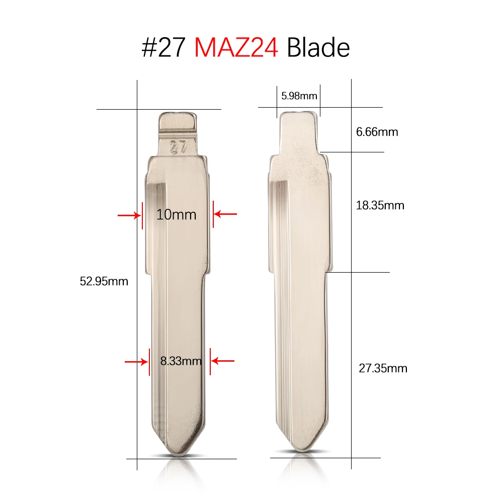 10Pcs Metal Uncut MAZ24 Blade Flip KD900 VVDI Key Blade #09 27 64 145 For Mazda M2 M3 M5 M6 M8 Axela Atenza CX-5 Auto Replace