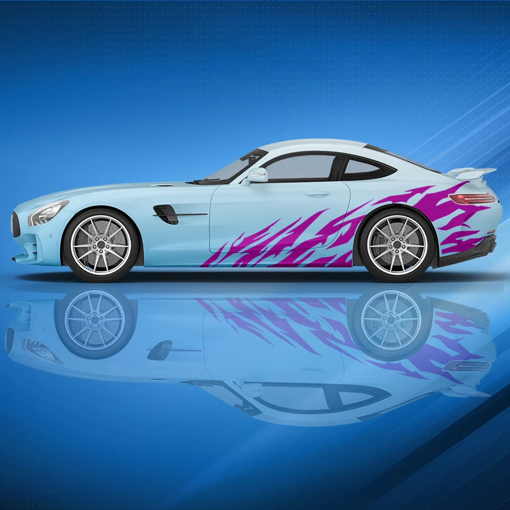 Flame Universal Custom Paint Car decal side graphic vinyl modified racing car print decoration ita irregular stripes car sticker