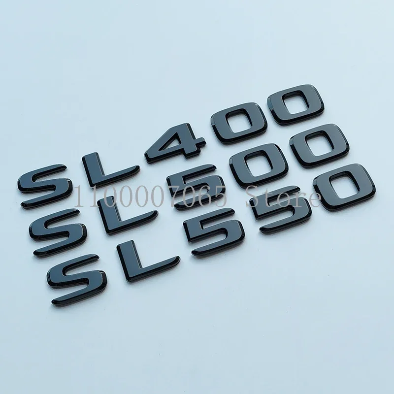 2017 Flat Font Glossy Black Letters SL400 SL500 SL550 ABS Emblem for R231 Car Trunk Nameplate Logo Sticker