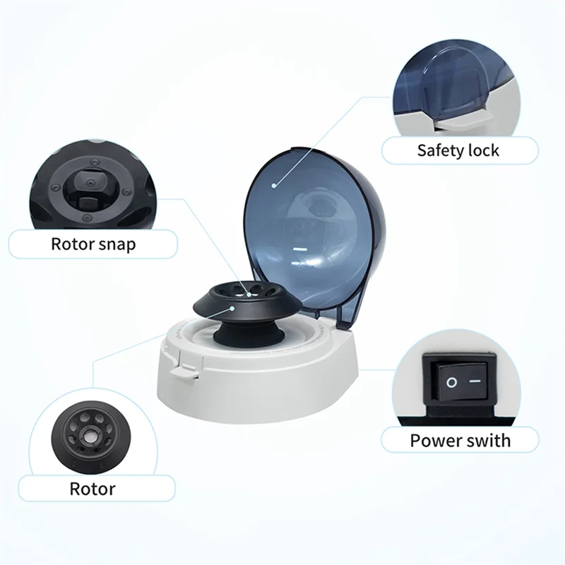 AT93-Laboratory Centrifuges With DC Motor, Mini Centrifuges 7000 RPM,Benchtop Design, Machine Low Noise Performance