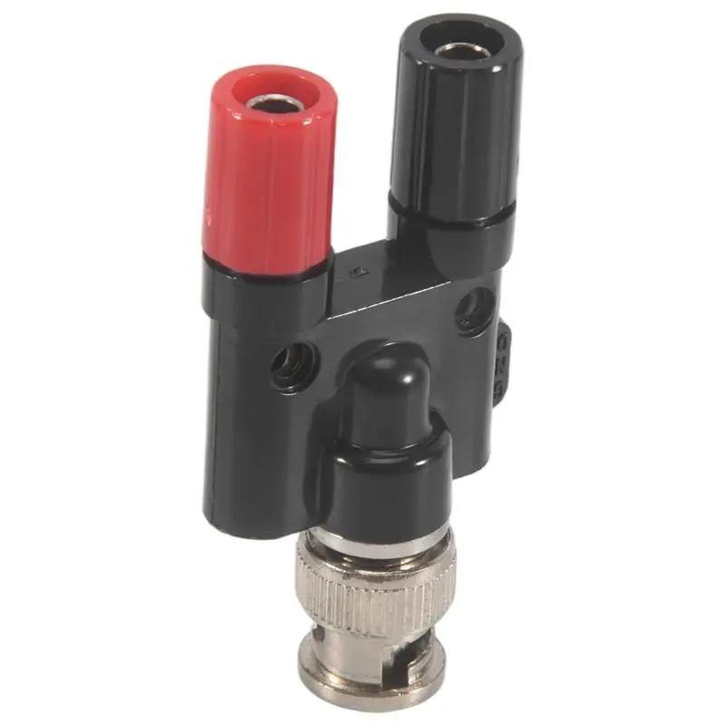 Y42A-BNC Plug 4Mm Banana Plug Splitter Connector BNC Male Plug To 2 X 4Mm Banana Female Jack Socket Adapter