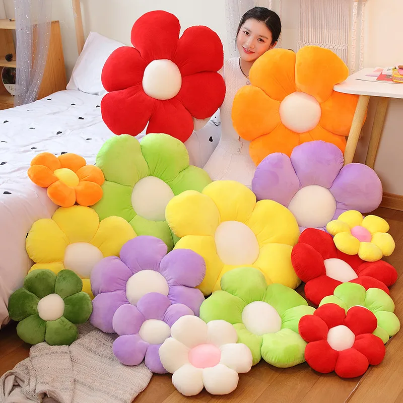 Oreiller en peluche à fleurs colorées, 30-70CM, coussin confortable à pétales de plantes, jouets pour filles, décoration de maison pour bébé, cadeau