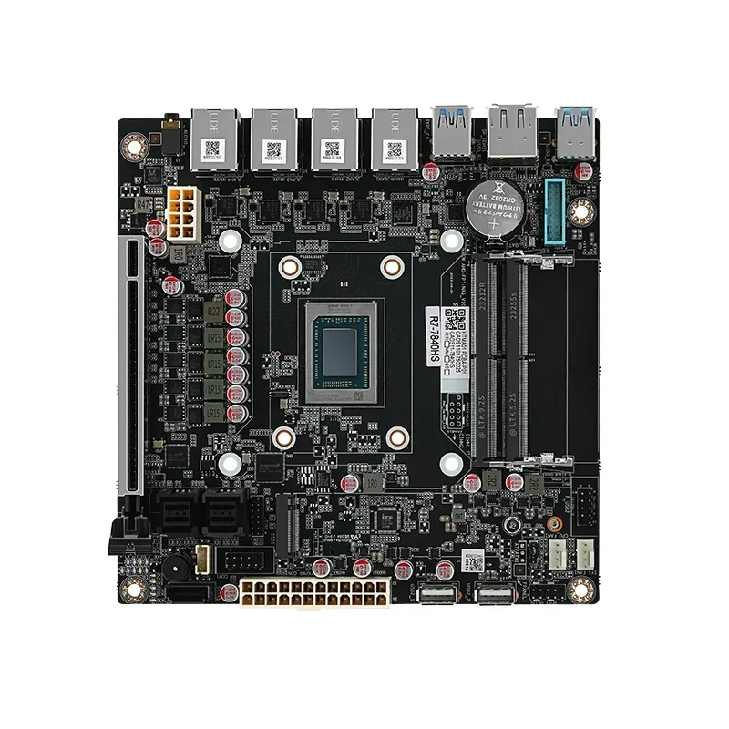 AMD R7 8845HS 9 7940HS 9-Bay NAS Motherboard USB4 4xi226-V 2.5G LAN 9xSATA3.0 2xM.2 NVMe PCIE X16 2xDDR5 17X17 ITX Mainboard