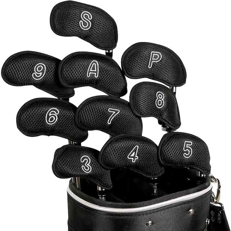 

Universal 10pcs/set Golf Club Head Cover Nylon Mesh Golf Iron Cover Golf Iron Head Protection Sleeve Wedge Cover Golf Accessory