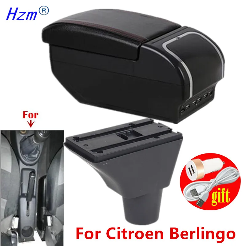 

Автомобильный подлокотник для Citroen Berlingo, центральный ящик для хранения, USB-порт, интерьер, специальная модернизация, автомобильные аксессуары