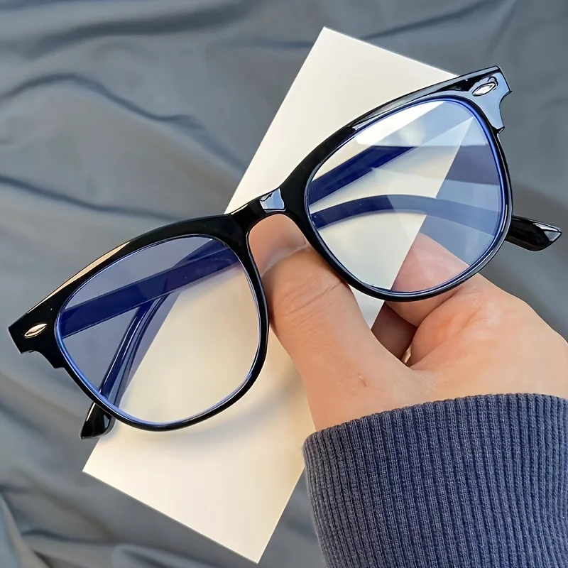 Unisex Anti-Blue Light for computer Glasses | Fashionable Transparent Black Frame, Facial Contour Design - Campus Style view 6