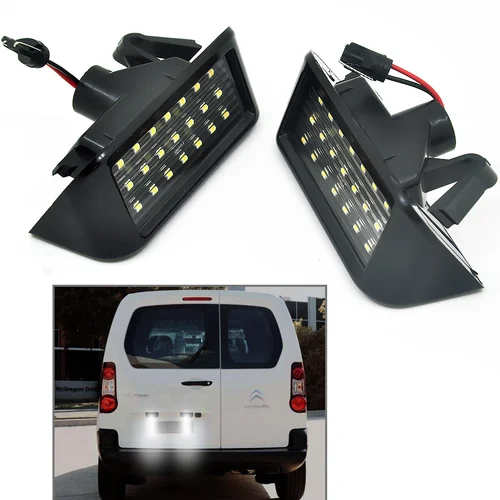 Luz LED blanca para matrícula trasera, para Peugeot Expert Partner Traveller Rifter Ranch Citroen Berlingo, envío Jumpy Spacetourer