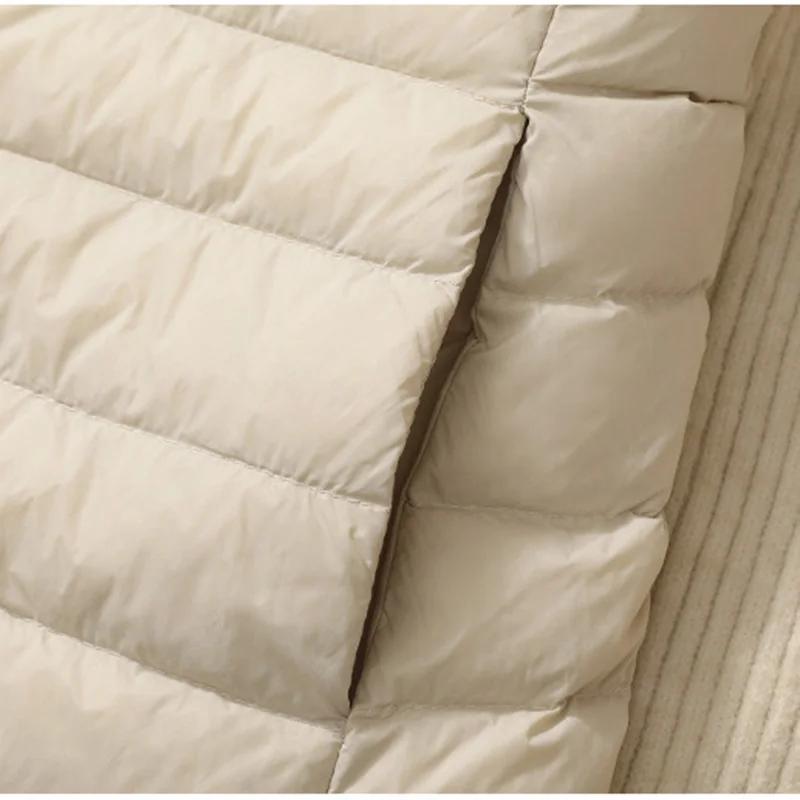 Ultra léger mince canard vers le bas gilet femmes hiver longues vestes à capuche mince gilet automne décontracté basique Parkas