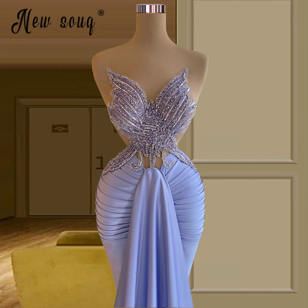 Gorgeous Beading Butterfly Top Evening Dresses Mermaid Sexy MIDI Dress Women Prom Party Gowns Purple Celebrity Dresses 2022