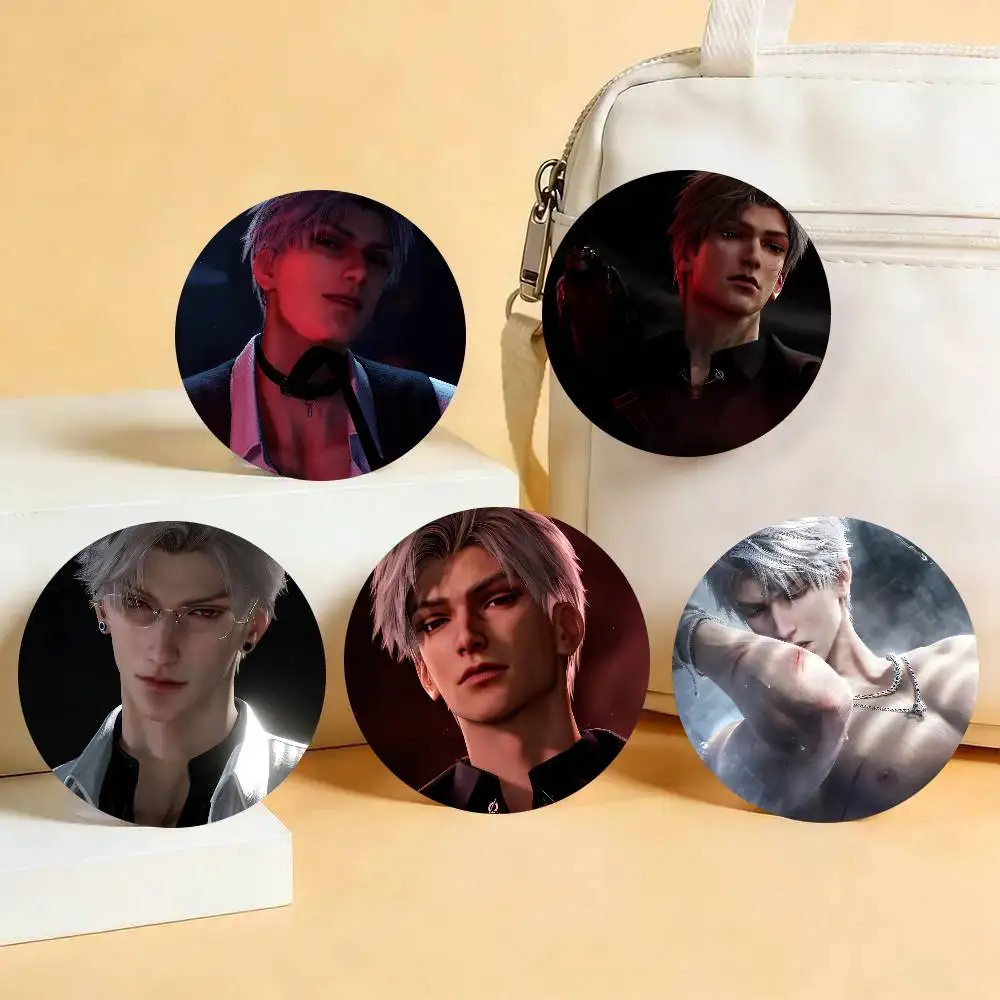 Game Love And Deepspace Sexy Man Sylus Badge Tinplate Meme Round Brooch For Hat Bag Creative Lapel Jewelry Accessories Gifts