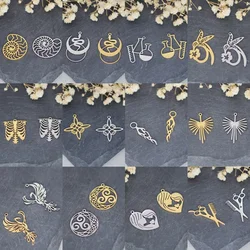 3pcs DIY Amulets Hummingbird/Phoenix/Conch/Moon Snake/Witch Knot/Scissor/Heart/Ray Stainless Steel Charms Jewelry Making Pendant