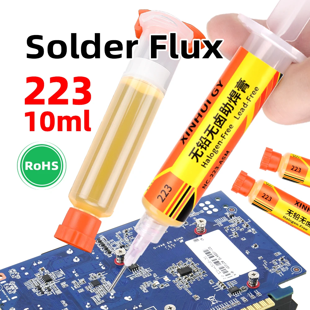 RMA-223 Lead-Free Halogen-Free BGA Flux Paste, No-Clean High Activity Soldering Flux for Mobile Phone Repair