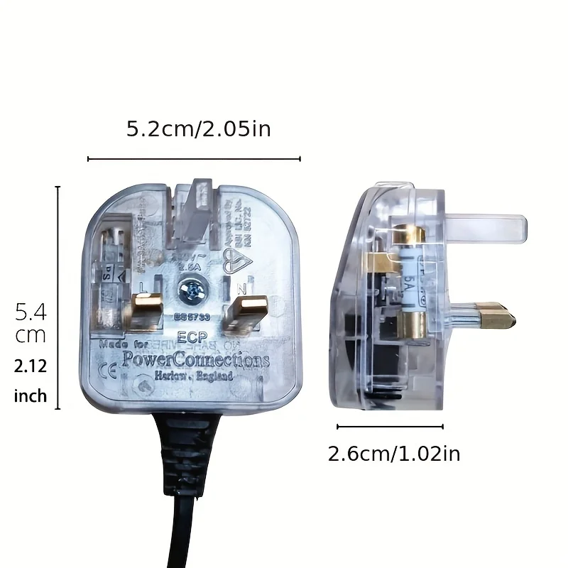 (EU TO UK | FUSED) Transparent EURO 2 Pin Plug Converter / EU To UK travel Plug / Power Converter