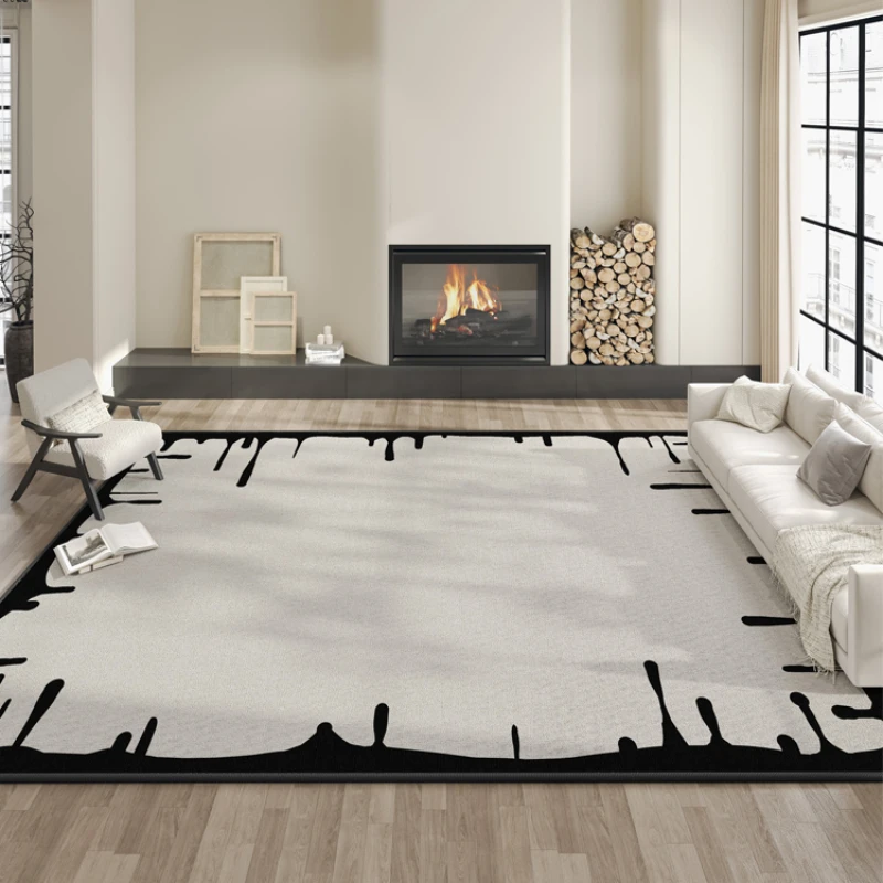 

Minimalist Living Room Large Area Home Carpets Black White Bedroom Decoration Carpet Irregular Striped Cloakroom Rug IG Alfombra