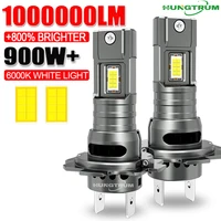 Faro LED H7 CANBUS 300000LM 7035 Chips CSP Tamaño MINI 1:1 Plug and Play Lámpara Automática 6000K Luz Antiniebla Turbo Inalámbrica con Ventilador