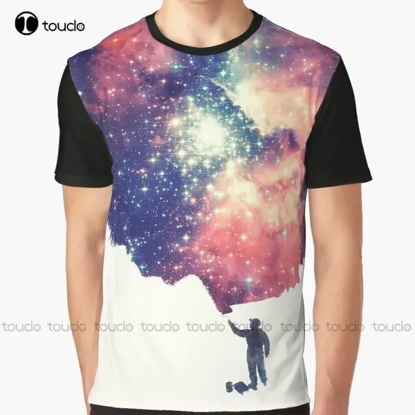 Painting The Universe (Colorful Negative Space Art) Graphic T-Shirt Custom Aldult Teen Unisex Digital Printing Tee Shirts