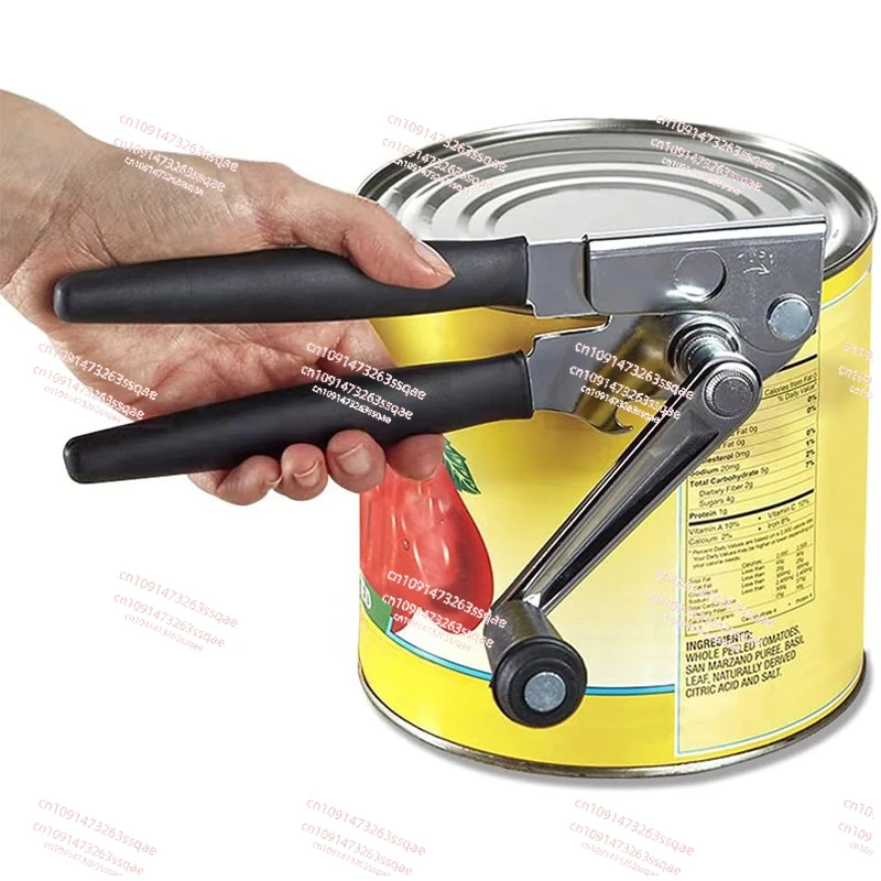 Heavy duty tin can opener manual easy carbon steel handheld long handle oversized knob for large cans