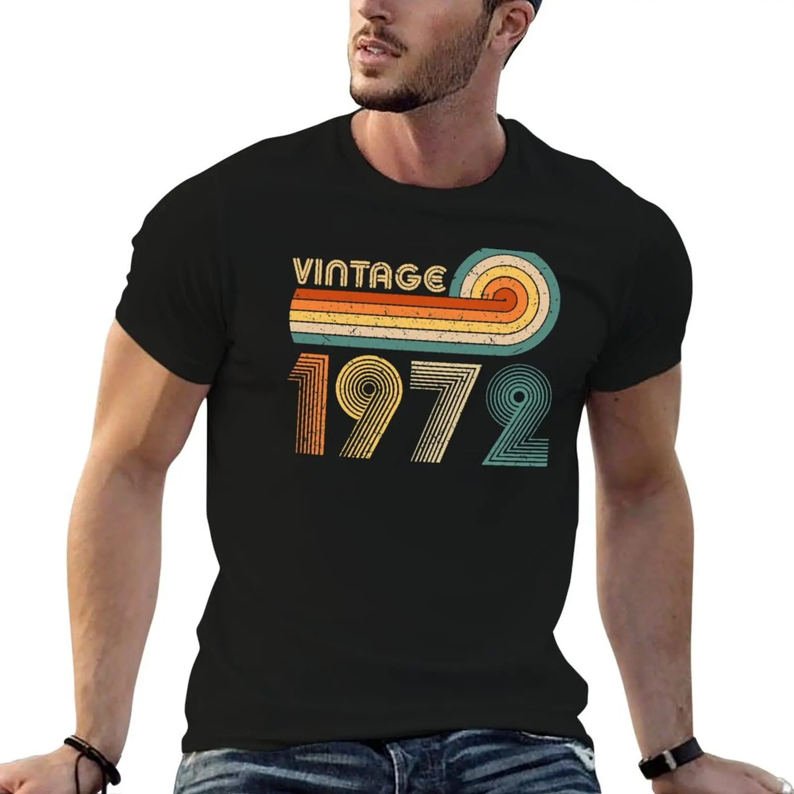 

Vintage 1972 T-Shirt oversized t shirt blacks graphic tee shirt mens t shirts casual stylish