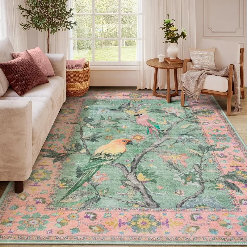 Floral Birds Carpets for Living Room Home Decor Bedroom Bedside Rug Soft Non Slip Machine Washable Floor Mat Ковер Tapis السجاد - Image 2