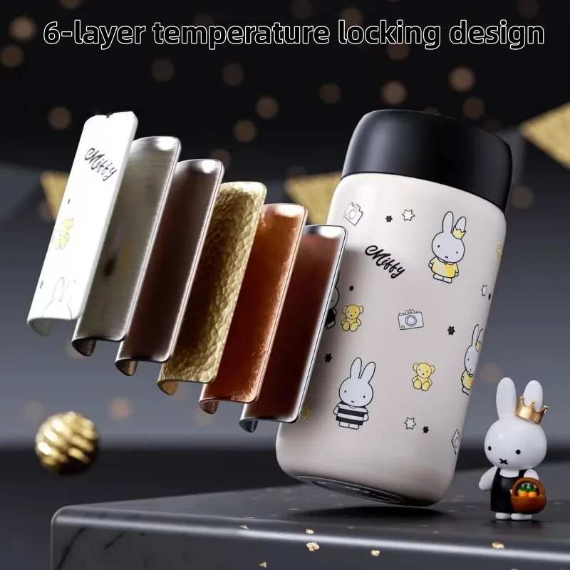380ML Miffy Thermos Cup 316 Stainless High Quality Creative with Lid Cold Drink Cup Student Portable Mini Thermos Water Cup Gift - view 4