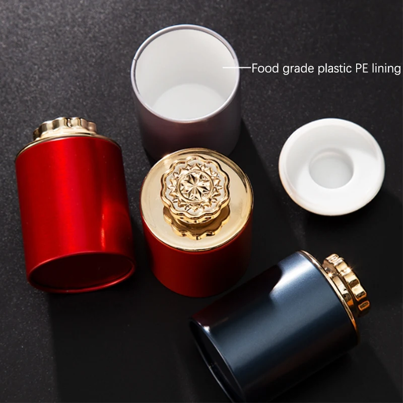 Mini Black Tea Green Tea Small Tea Solid Color Airtight Smell Proof Container Herb Stash Metal Sealed Can Tea Jar Storage Boxes