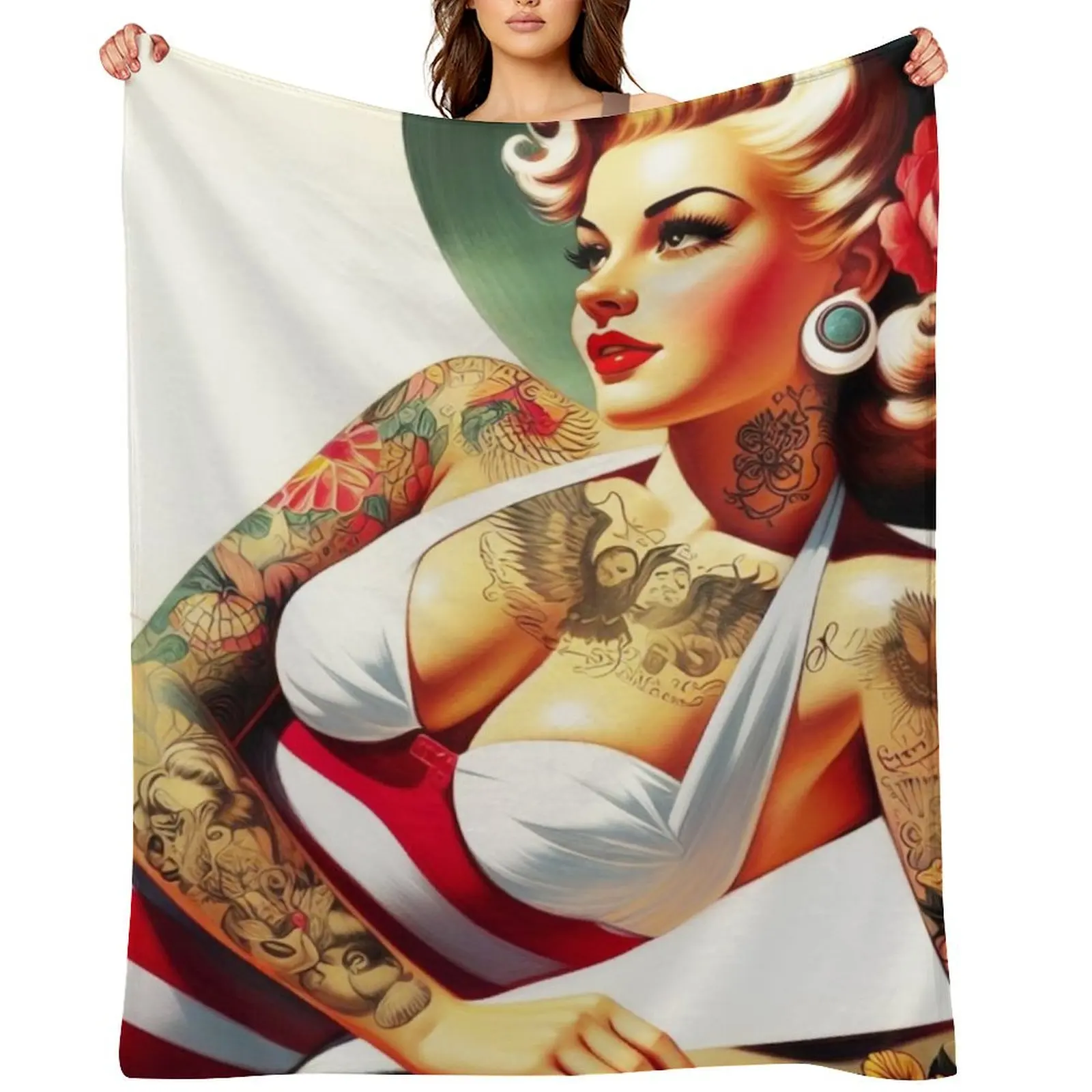 

Hot Swimsuit Pin-up Throw Blanket Hairy Luxury Beach Cute Blankets