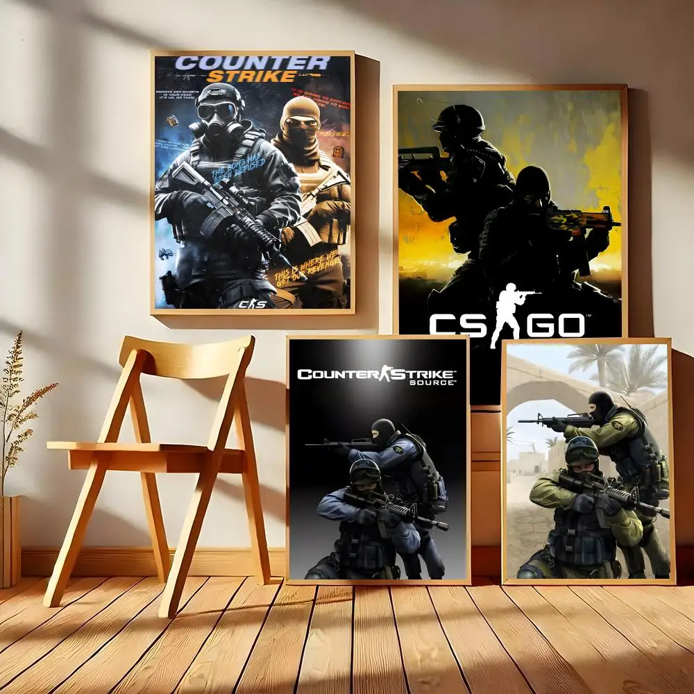 CSGO C-Counter-Strike Global Offensive-S Poster Matte Self-Adhesive Wall Art Print Living Room Bedroom Home Decor