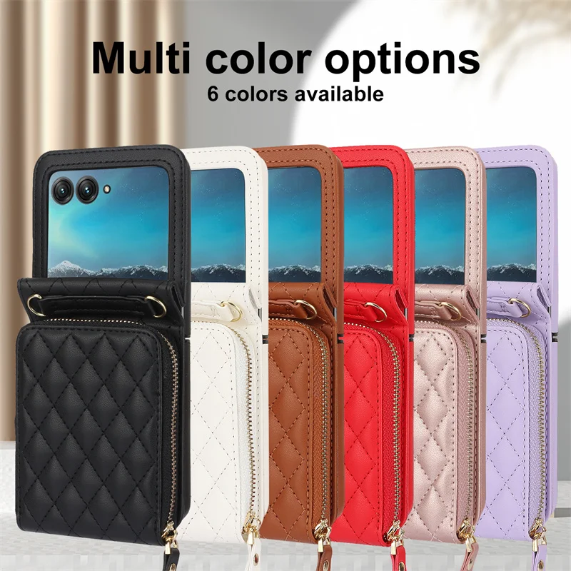 For Motorola Razr 50 Ultra Case Small Fragrance Crossbody Lanyard Skin Friendly Soft Leather Phone Bag Razr Plus 2024 Accessory