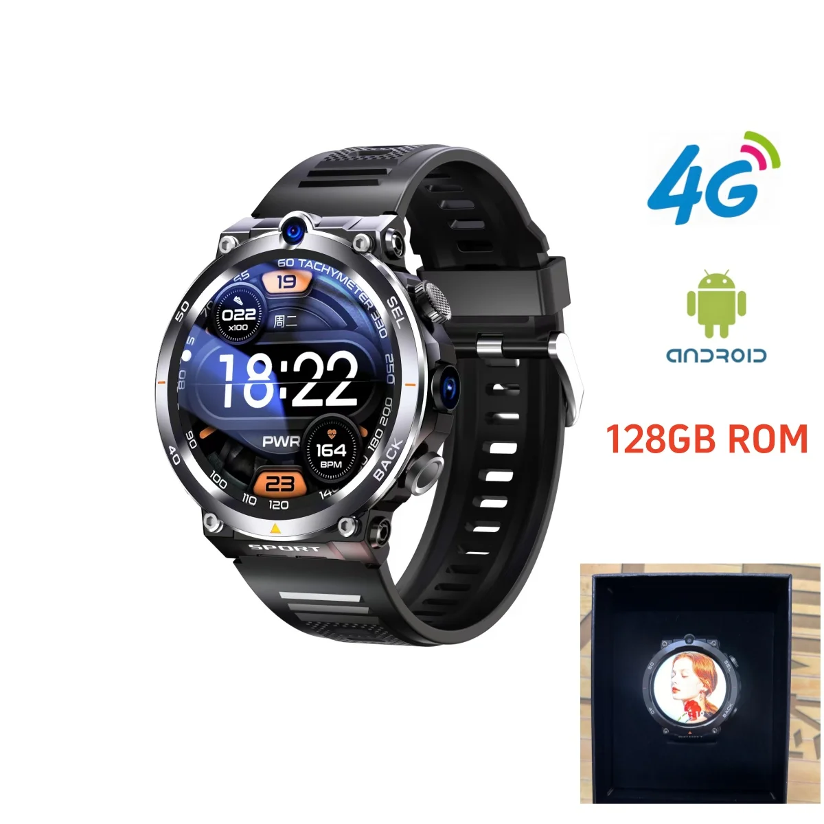 

SmartWatch 4g Android RAM 8GB ROM 128GB 4G Smartwatch With Dual Camera GPS WIFI IP67 Waterproof H10 PK V10 V20 L01 Smart Watch