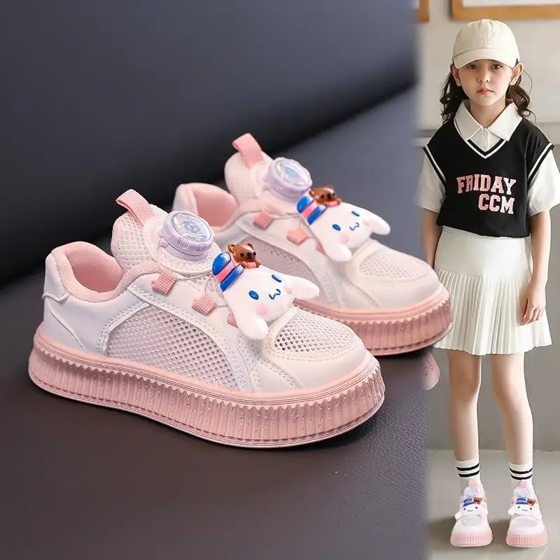 

Children 2025 New Model Summer Children's Shoes Net Shoes Breathable Sneakers Skate Shoes Cute Cartoon Sanrios Cinnamoroll