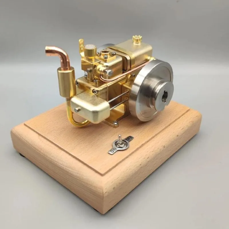 Can start single-cylinder mini 4-stroke retro water-cooled gas brass engine