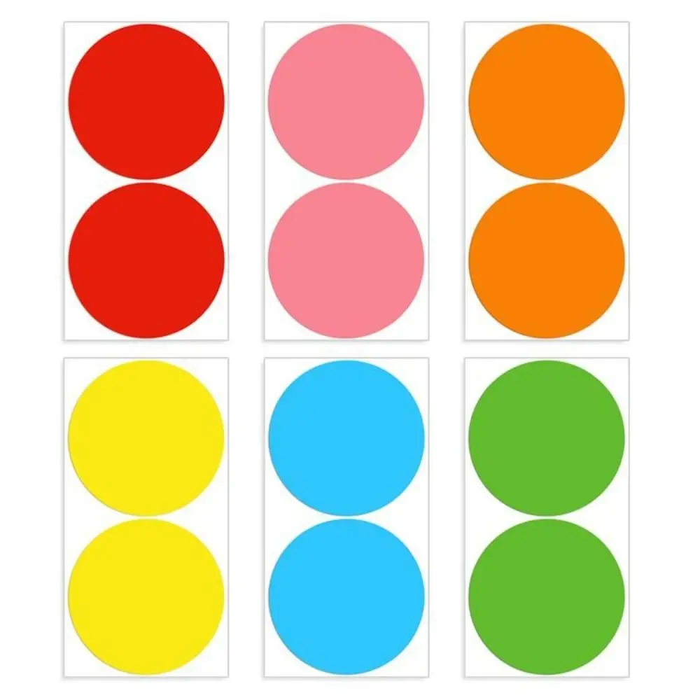 10Sheets Handwritten 10cm Self-adhesive Stickers Colored Self-adhesive Label Sticker Waterproof Dot Sticker Students Use