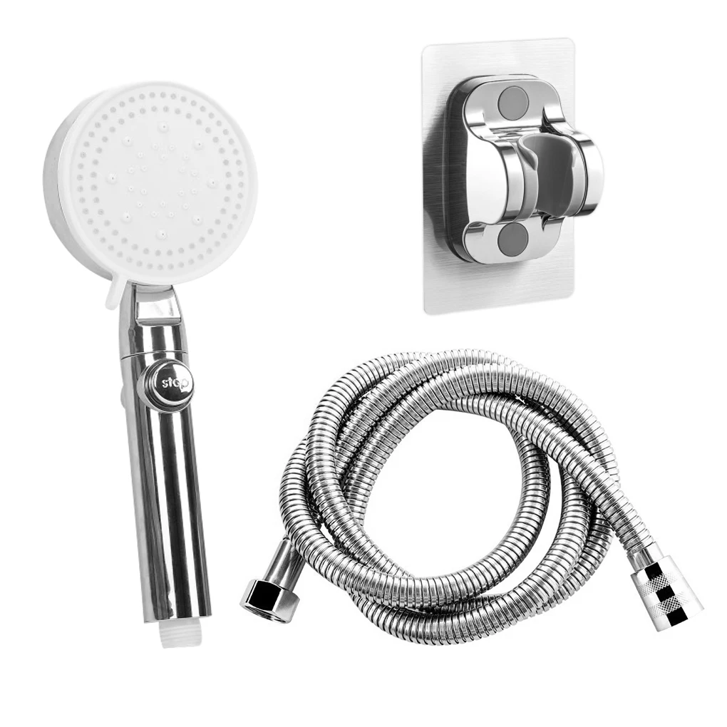 ABS Shower For Wide Applicability - Water Massage Durable Easy-to-install High Pressure Shower One-key Stop Water black