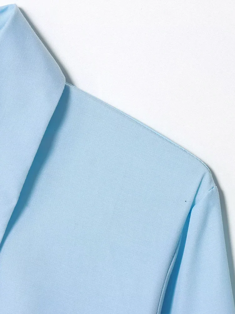 Neue Damenmode im europäischen Stil, vielseitiges Temperament, einfaches Revers, lange Ärmel, Taille, Krawatte, Hemdkleid