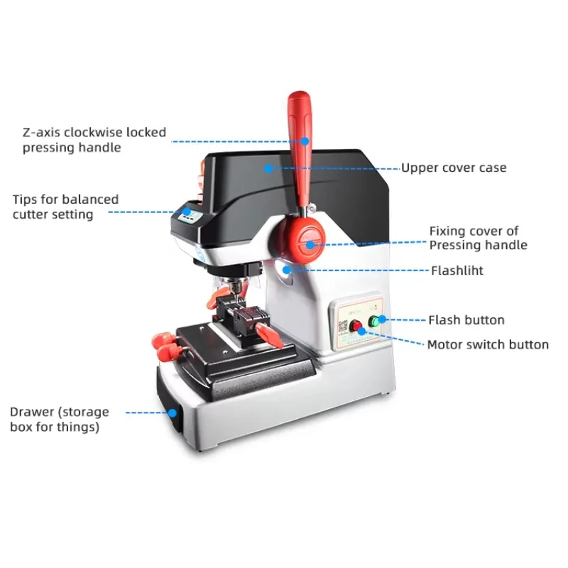 Original CSH 001 Vertical Horizontal Dot Milling All in 1 Duplicate Key Cutting Machine 220V Key Making Machine